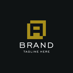 Initial Letter A Logo. Double Square with Negative Space inside. Flat Vector Logo Design Template Element.