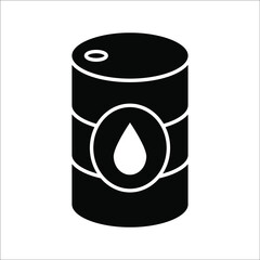 oil barrel icon vector sign symbol isolated on white background. color editable