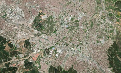 Satellite top view texture over istanbul