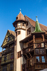 Fototapeta na wymiar Example of old half timbered architecture from Alsace area in France
