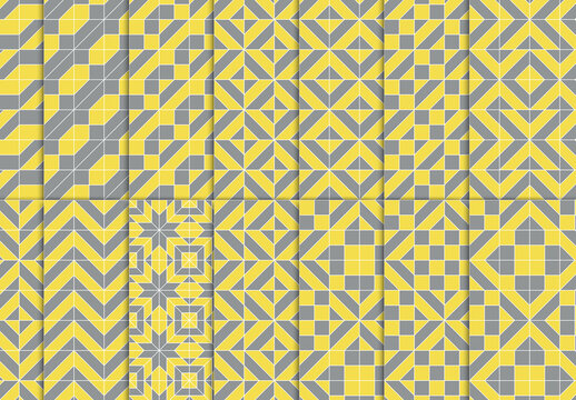 Holidays Seamless Patterns Background Postcard Set