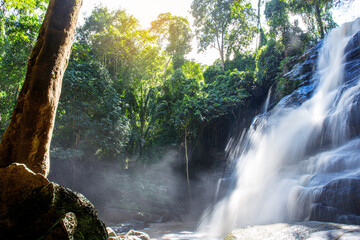 Tad Mork waterfall in northern of thailand, Chiangmai, Thailand