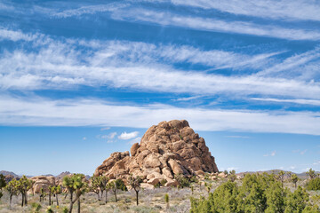 Magnificant rock formation at Joshua Tree National Park in California desert