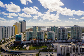 Obraz premium Aerial Sunny Isles Beach scene nice vibrant day photo