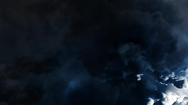 dark clouds floating in the sky with a thunderstorm