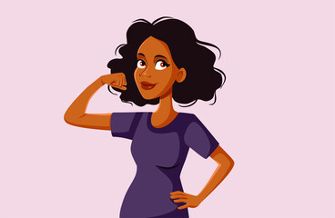 Strong Confident African Woman Vector Portrait