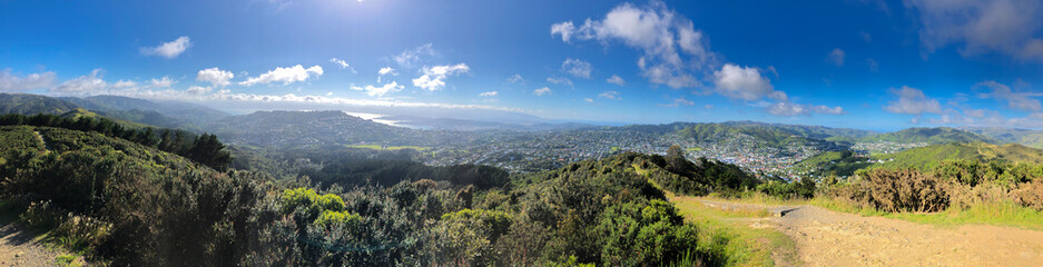 Fototapeta na wymiar New year's day in New Zealand, panorama
