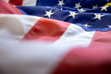 american flag with ripples