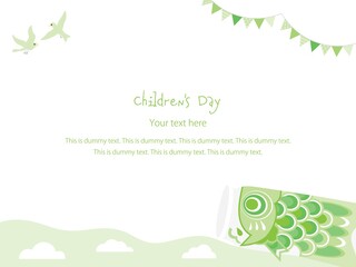 子どもの日の緑のポストカードのデザイン