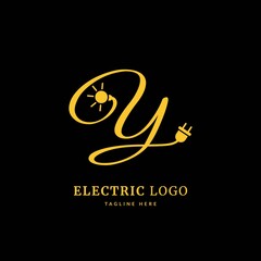 Initial letter Y. Electricity Logo and icon Vector design Template. Power Energy Logo Design Element for company and business.