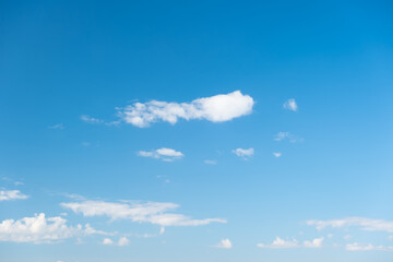 Many small clouds in blue sky.Summer cloudy.White clouds floating in the sky.