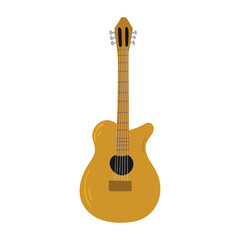 Hand drawn style vector illustration of musical instrument - guitar.