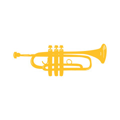 Hand drawn style vector illustraction of musical instrument - trumpet.