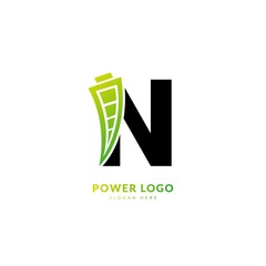 Letter N. Logo design for energy. Battery logo design element fit for company and busines