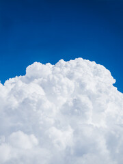 View of blue sky background with white cloud on high level