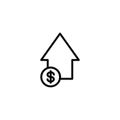 Cost reduction line icon vector. Cost reduction symbol