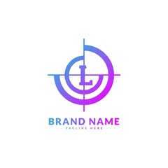  Initial letter L with circle target logo. Creative stylish target logo vector, fit for company and business