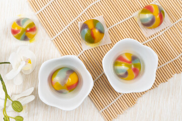 Traditional chinese sweet glutinous rice ball called tang yuan