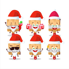 Obraz na płótnie Canvas Santa Claus emoticons with wooden paint brushes cartoon character