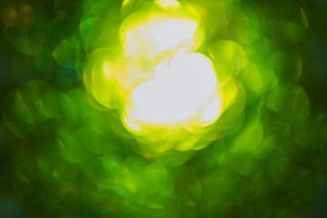 Shimmering blur light green snowflake background, Christmas concept