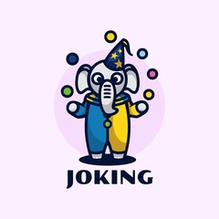 Vector Logo Illustration Joking Mascot Cartoon Style.