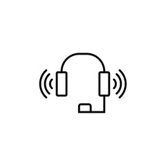 Headphones with microphone icon. Computer icons eps ten
