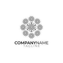 Emblem luxury beauty spa, cosmetics, jewelry, hotel, restaurant. Wedding elegant outline frame. Vector floral luxury curve logo design. Round gold ornate frame. Vintage premium design vector element.