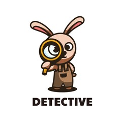 Obraz na płótnie Canvas Vector Logo Illustration Detective Mascot Cartoon Style.
