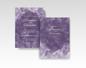 Beautiful wedding card watercolor with splash