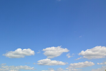 Naklejka na ściany i meble fluffy clouds and clouds in the blue sky