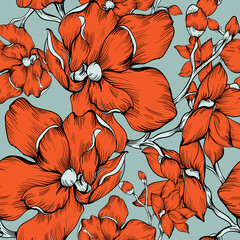 Beautiful seamless floral pattern background.
