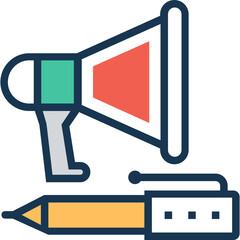 Advert Flat and Line Icon