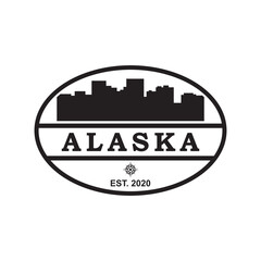 Alaska Skyline Silhouette Vector , Usa Skyscraper Logo