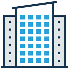 Vector icon of modern apartments, housing building symbol