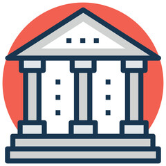 A traditional library design vector icon