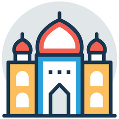 An Islamic symbol, vector icon of a mosque