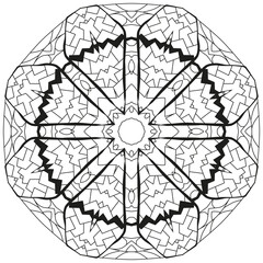 Fototapeta premium Hand drawn zentangle circular ornament for coloring page.