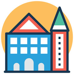 Modern illustration St. Mark’s Church, Zagreb Vector Icon