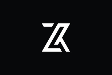 ZR logo letter design on luxury background. RZ logo monogram initials letter concept. ZR icon logo design. RZ elegant and Professional letter icon design on black background. R Z ZR RZ - obrazy, fototapety, plakaty