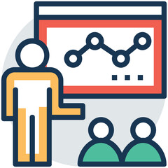 Business presentation flat vector icon 