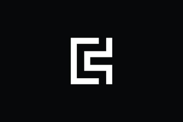 Obraz premium CH logo letter design on luxury background. HC logo monogram initials letter concept. CH icon logo design. HC elegant and Professional letter icon design on black background. H C CH HC