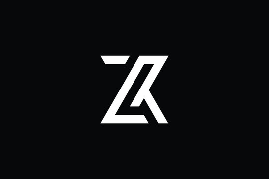 ZR logo letter design on luxury background. RZ logo monogram initials letter concept. ZR icon logo design. RZ elegant and Professional letter icon design on black background. R Z ZR RZ