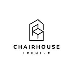chair house logo vector icon illustration