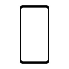 Mobile phone or smartphone with no buttons or bezel flat vector icon for apps and websites