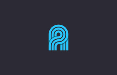 lining connected alphabet letter AP, PA logo design