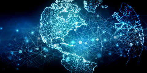 2d illustration world map abstract background