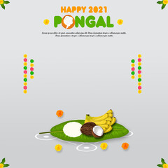 illustration of Happy Pongal Festival of Tamil Nadu South India greeting background