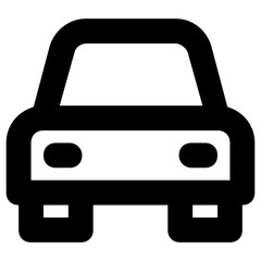 Car bold line icon. Transport symbol vector illustration