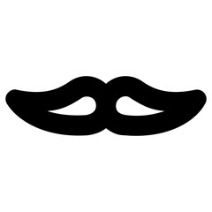 Hipster icon, bold line moustache illustration 