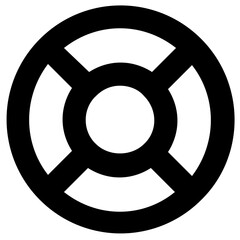 Obraz premium Life ring with rope bold line vector icon